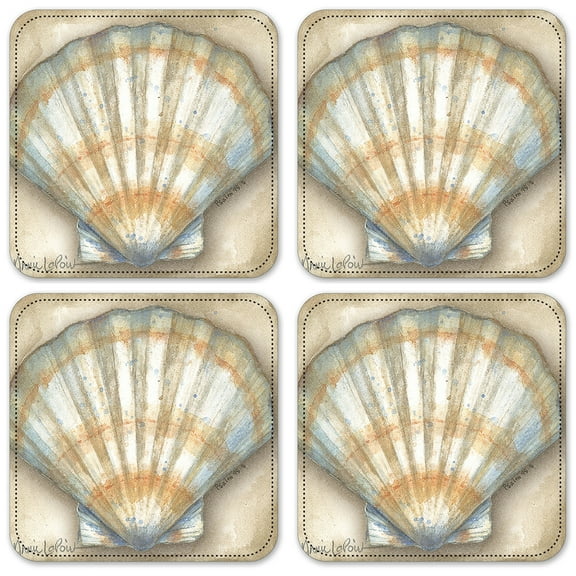 Vinyl Drink Coasters - Set of 4 - Clam Shell
