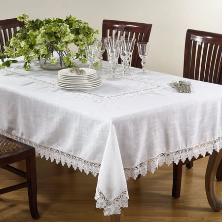 UPC 789323233646 product image for Saro Lifestyle Lace Trimmed Tablecloth 65  x 140  Oblong | upcitemdb.com