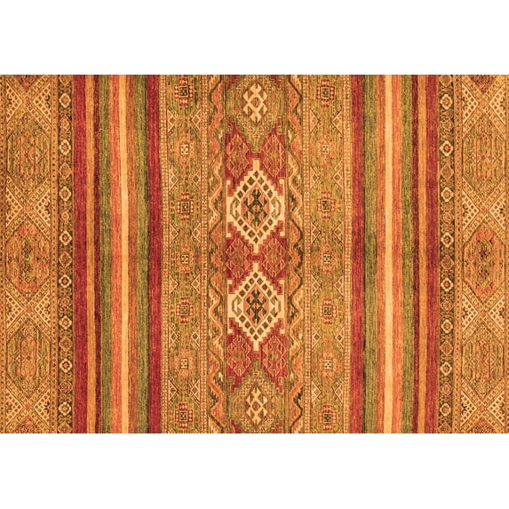Ahgly Company Indoor Rectangle Abstract Orange Modern Area Rugs, 4' x 6'