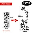 thumbnail image 2 of Set of 2 wall decals, butterflies and flowers, wall stickers, black, self-adhesive wall decals, wall decoration for bedroom, living room, 2 of 5