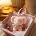 thumbnail image 4 of Blue Stuffed Elephant Plush Keychain for Girl Gift, Soft Cute Stuffed Animal Toys with Butterfly Bow and Crown, Birthday Stuffed Animal for Student Girl, 6 Inch, 4 of 8