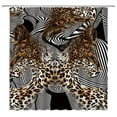 thumbnail image 2 of Leopard Zebra Shower Curtain Brown Black African Wild Animal Cheetah Zebra Print Stripes Abstract Creative Modern Bathtub r, 2 of 7