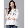 thumbnail image 2 of Pannkh Women's Floral Embroidered Sheer Top, 2 of 8
