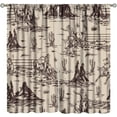 thumbnail image 2 of Vintage Western Cowboy Curtains Country Style Wild Desert Western Cowboy Riding and Cactus Pattern Printed Curtains Bedroom Living Room Blackout Curtains 55x63 Inch, 2 of 6
