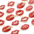 thumbnail image 2 of 20pcs Sexy Red Lip Alloy Enamel Mouth Charms for Jewelry Making Crafts DIY,5 Styles, 2 of 7