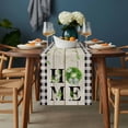 thumbnail image 2 of Rustic Home Table Runner - 90 Inch Long, Kitchen Dining Table Runner Dresser Scarves, Eucalyptus Leaves Floral Wooden Buffalo Plaid Farmhouse Decor for Coffee Tables Wedding Party Banquet, 2 of 8