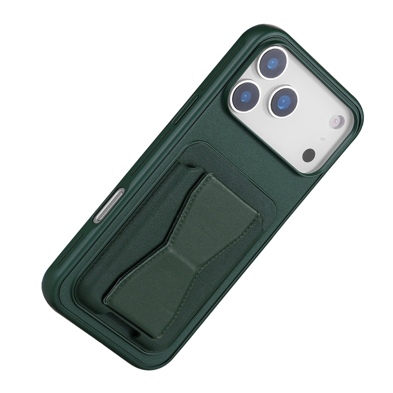 Magnetic Leather Wallet Case For iPhone 17 Pro with Integrated Stand - Dark Green