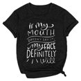thumbnail image 1 of B91xZ Shirts for Women Ruffled Low Cut Basic Casual Tee Shirts Crop Tops,White S, 1 of 2