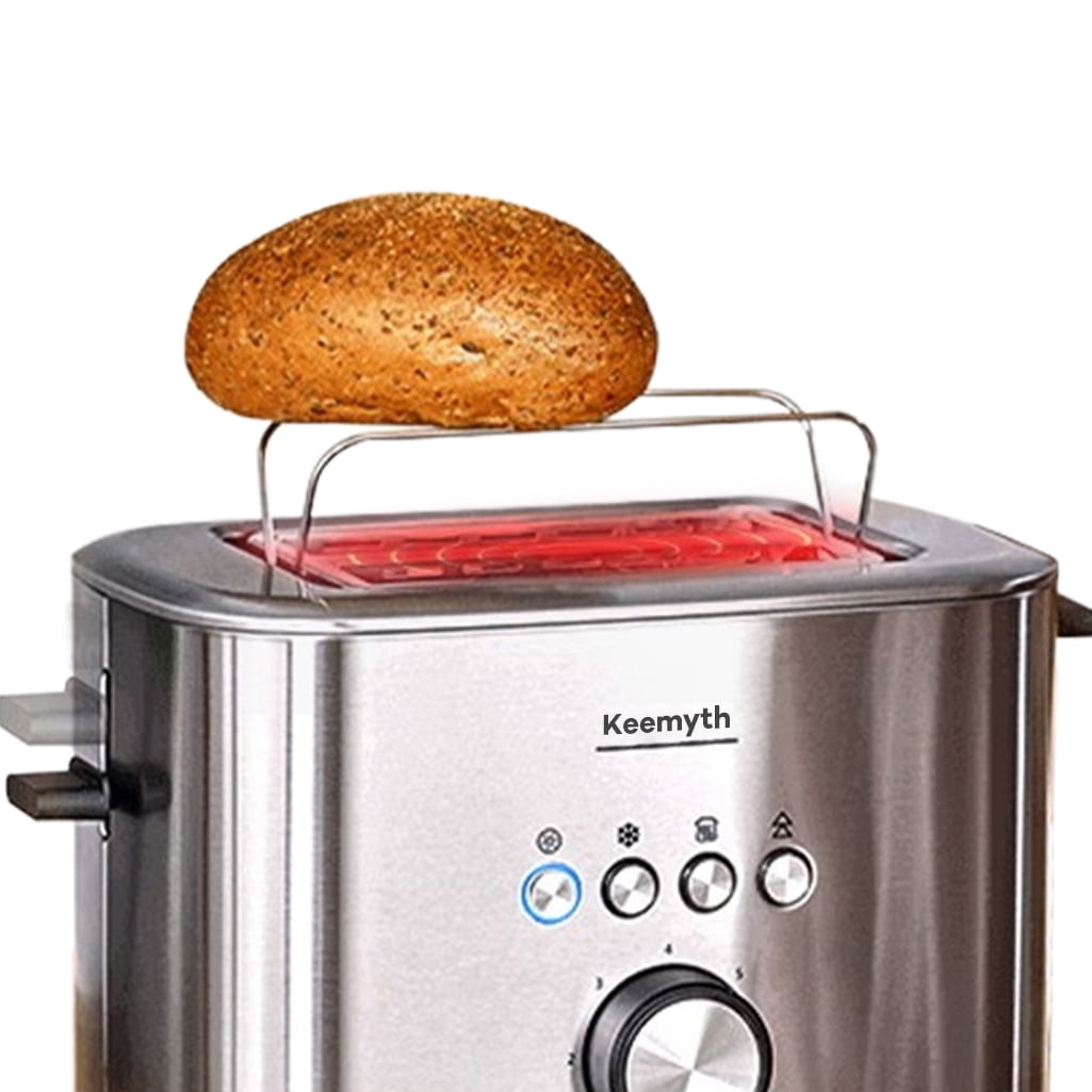 Keemyth  Bread-making machines, Wide Slot Toaster Stainless Steel, Countdown Timer, Cancel Reheat Defrost Function