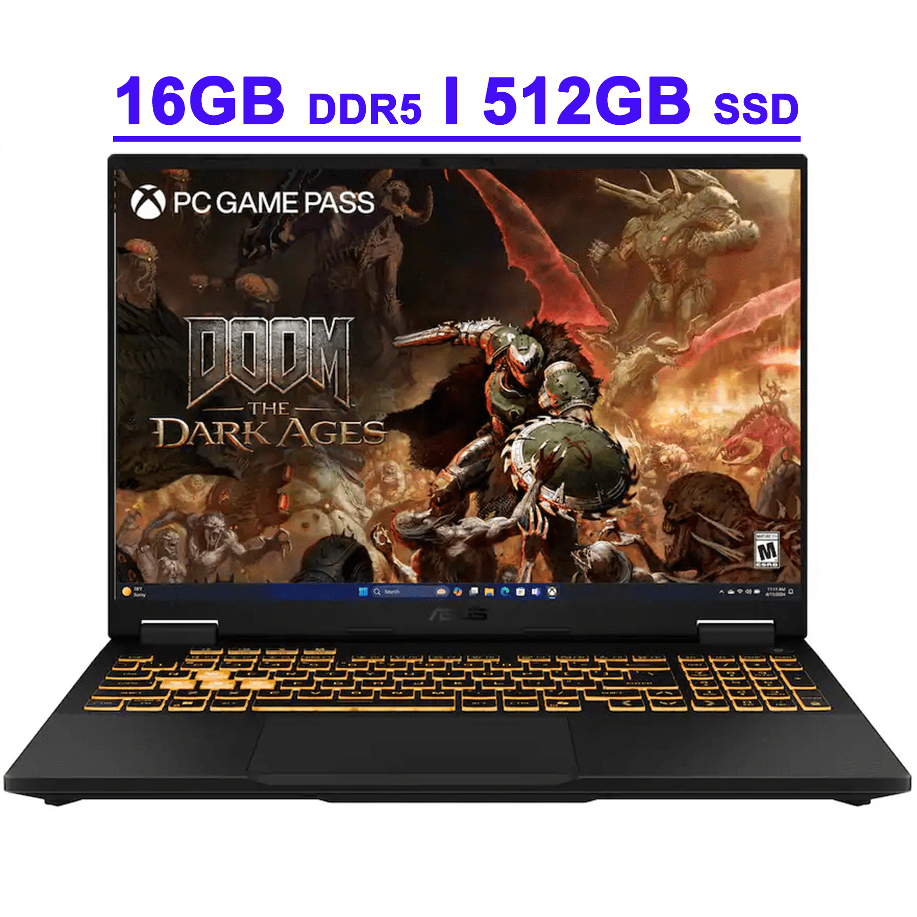 Asus TUF F16 Premium Gaming Laptop 16" WUXGA IPS 165Hz (100% sRGB) Intel 10-core i5-13450HX 16GB RAM 512GB SSD GeForce RTX 5050 (Up to 440 AI TOPS) RGB Backlit Thunderbolt Win11
