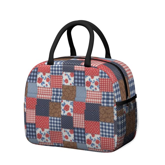 Womens Pioneer Flower Floral Print Pattern Lunch Box for Work,Insulated Lunch Bag for Women,Loncheras Para Mujer,Leakproof Adult Lunch Bag for Work,Beach,Travel,Picnic,Camping