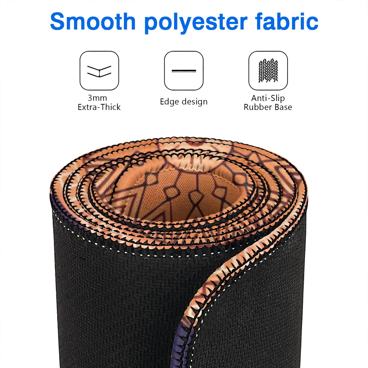 Long Mouse Pads for Desk,Multicolor Ethnic Mandala Pattern Desk Mats on Top Of Desks, Desk Mouse Pad Extra Large with 3mm Non-Slip Base and Stitched Edge for Gaming,Office,Work,Home 47.3"x23.6"