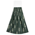 thumbnail image 7 of Yayeee Kitchen Hanging Hand Towels Set of 2 with Loop Bathroom Absorbent Tie Towel, Dark Green Plants, 7 of 7