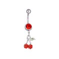 thumbnail image 1 of Cherry Pendant Belly Button Ring Drop Dangle Body Belly Piercing Fruit Belly Button Nails Belly Navel Rings Button Rings ZR, 1 of 7