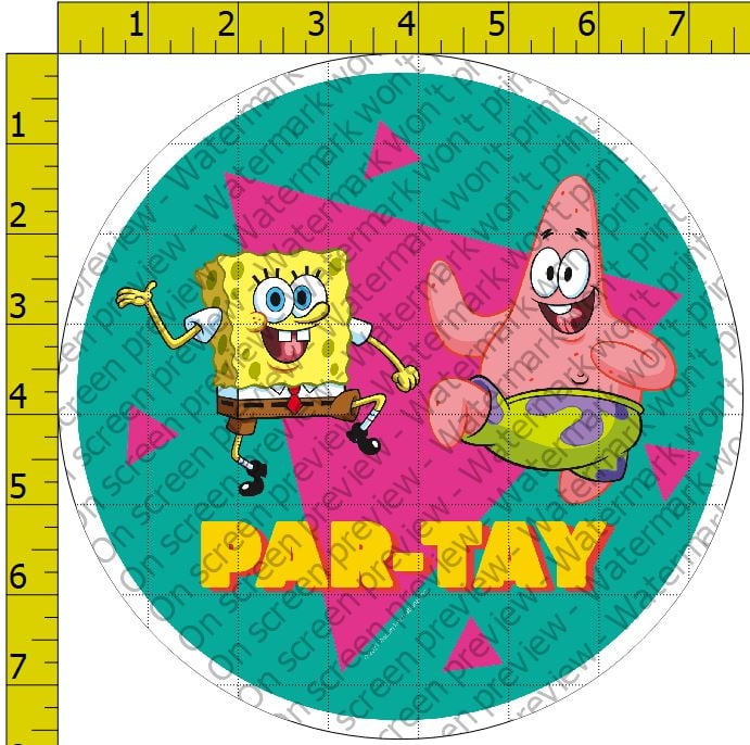 Spongebob Squarepants ParTay Edible Cake Topper Image 8" Round