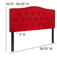 thumbnail image 5 of Emma + Oliver Arched Button Tufted Upholstered Full Size Headboard in Red Fabric, 5 of 7