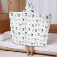thumbnail image 5 of Cow and Milk White Pattern Hooded Bath Towel Wrap for Teens Ages 3 To 12, Soft Lightweight Quick Dry Microfiber Bath Beach Pool, 50"x30", 5 of 6