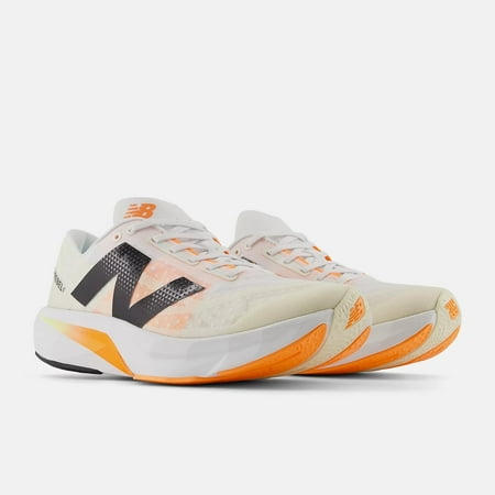 New Balance Mens FuelCell Rebel v4 White with Angora and Hot Mango, US 13