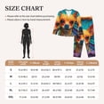 thumbnail image 4 of Honeii Colorful Textured Chihuahua Print Women's Pajama Sets Long Sleeve Button Down Sleepwear Nightwear Soft Pjs Lounge Sets 2PCS-XX-Large, 4 of 7