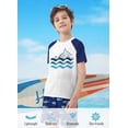 thumbnail image 2 of Lanbubble Boys Two Piece Rash Guard Swimsuits Sets Bathing Suits with Trunks 4-10 Years, 2 of 7