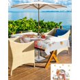 thumbnail image 5 of Outdoor Tablecloth with Umbrella Hole Zipper,Hedgehog Autumn Thanksgiving Pumpkin Waterproof Zippered Table Cloth for Rectangle Tables,Farm Burnt Orange White Patio Table Covers for Indoor Pinic, 5 of 6
