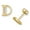 Colorname Misc: Initial: D, variant on Solid 14k Yellow Gold Channel set (A Z) Cubic Zirconia Letter Name Personalized Monogram Initial Stud Earrings Initial: