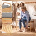 thumbnail image 6 of Small Entryway Bench with Storage, 2-Tier Bamboo Shoe Rack Bench with Flip Top Storage Space and Padded Cushion, Shoe Organizer for Entryway, Living Room, Hallway, Bedroom,, 6 of 9