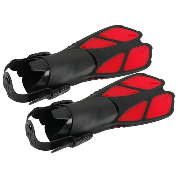Adjustable Swim Fins, Red TPR+PP Flippers Width 18cm Long Diving Flippers For Summer Diving For Diver