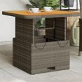 thumbnail image 1 of vidaXL Garden Table Grey 80x80x71 cm Poly Rattan and Acacia Wood, 1 of 5