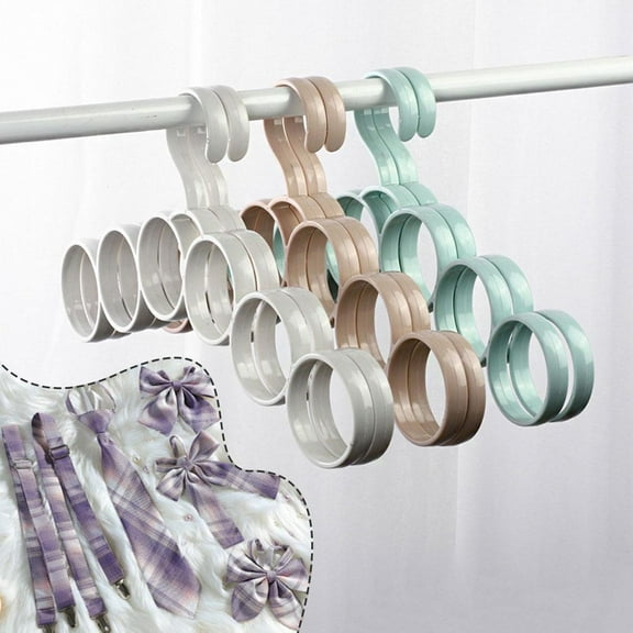 Blarkrus 6 Rings Scarf Shawl Scarves Holder Plastic Circular Belt (& Holder Holder