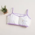 thumbnail image 5 of 4 PC Teen Girl Training Bras Cute Bra Seamless Cami Bralettes Cotton Breathable No-Padded Underwear Everyday Sport Bra, Purple, 10 Years, 5 of 6
