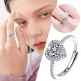 thumbnail image 4 of Anillo en forma de corazón para mujer, joyería de moda, accesorios populares, 4 of 8