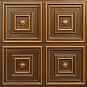 Dundee Deco's Rustic Antique Gold Patchwork Glue Up Ceiling Panels, 2 ft. X 2 ft. (4 sq ft.) each