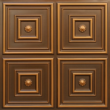 Dundee Deco's Rustic Antique Gold Patchwork Glue Up Ceiling Panels, 2 ft. X 2 ft. (4 sq ft.) each