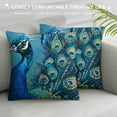 thumbnail image 3 of Shiartex Peacock Full Glory Throw Pillow Covers Sofa Pillowcase Car Square Throw Pillowcases Home Decoration 12x12in, 3 of 5