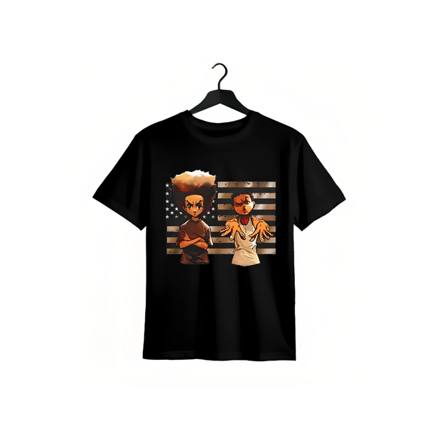 Camiseta suave y cómoda con estampado creativo de Boondocks para hombres, mujeres y parejas.
