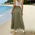 thumbnail image 5 of Jinhomg Womens Chiffon Long Skirt Elastic High Waist Striped Maxi Skirts Tiered Pleated A Line Boho Flowy Skirt, 5 of 8