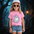 thumbnail image 2 of xaweyi Girls Halloween T Shirt Cute Ghost and Butterfly Graphic Short Sleeve Kids Fall Tee,Sizes 5-6 Years, 2 of 5