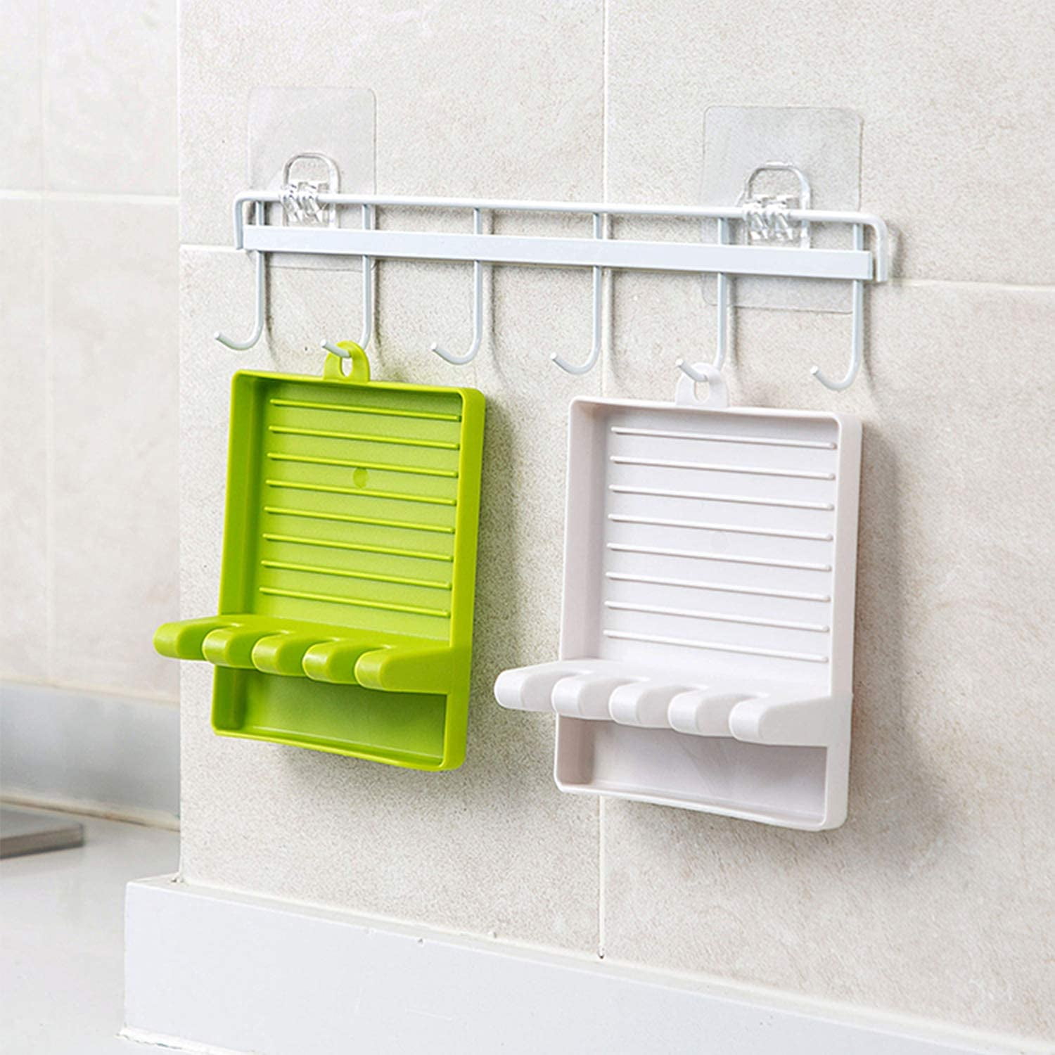 2 Pack Silicone Spoon Rest for Kitchen Counter, Heat-Resistant Spoon Holder for Stove Top, Non-Slip Spatula Holder, White