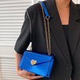 thumbnail image 3 of Bolso bandolera para mujer Bolso bandolera de PU con patrón de cocodrilo (Azul), 3 of 4