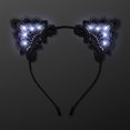 thumbnail image 1 of FlashingBlinkylights Diadema de orejas de gato con luz de encaje negro con ledes blancos FlashingBlinkyLights FlashingBlinkyLights, 1 of 2