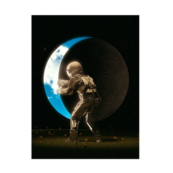 Canvas Wall Art - Francis Minoza 'Space Out' Wall Art for Living Room, Bedroom, or Office Décor by Trademark Fine Art - 14 x 19 Inches