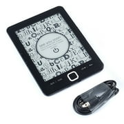 E-Book Reader 6 Glimmer-Free And Eye-Friendly E-Reader With Protective Case LED Display Light Lightweight Audio Video PDF Reader Black