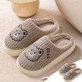 thumbnail image 2 of Fesfesfes Womens Wide Dress Shoes Cotton Slippers Female Cute Girl Heart Fall And Winter Home Warm Indoor Non-Slip Thick-Soled Couple Home Plush Slippers 9-9.5(42-43), 2 of 7