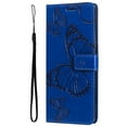 thumbnail image 3 of Nalacover For iPhone 14 Pro Max Magnetic Wallet Case,Luxury Embossed Butterfly PU Leather Flip Kickstand Card Slot Shockproof Protective Cover with Wrist Strap.For iPhone 14 Pro Max,Blue, 3 of 10