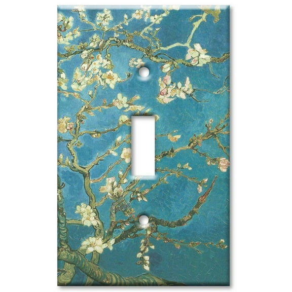 Single Gang Toggle OVERSIZE Wall Plate - Van Gogh: Almond Blossoms