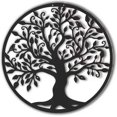 thumbnail image 1 of Tree of Life Metal Art Sculpture, Wall Hanging Tree Silhouette Decor, Tree Life Metal Hang Wall, 1 of 5
