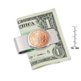 thumbnail image 2 of Coin Money Clip - Germany Five Cent Euro | Brass Moneyclip Layered in Silver-Tone Rhodium | Holds Currency, Credit Cards, Cash | Genuine Coin | Includes a Certificate of Authenticity, 2 of 2