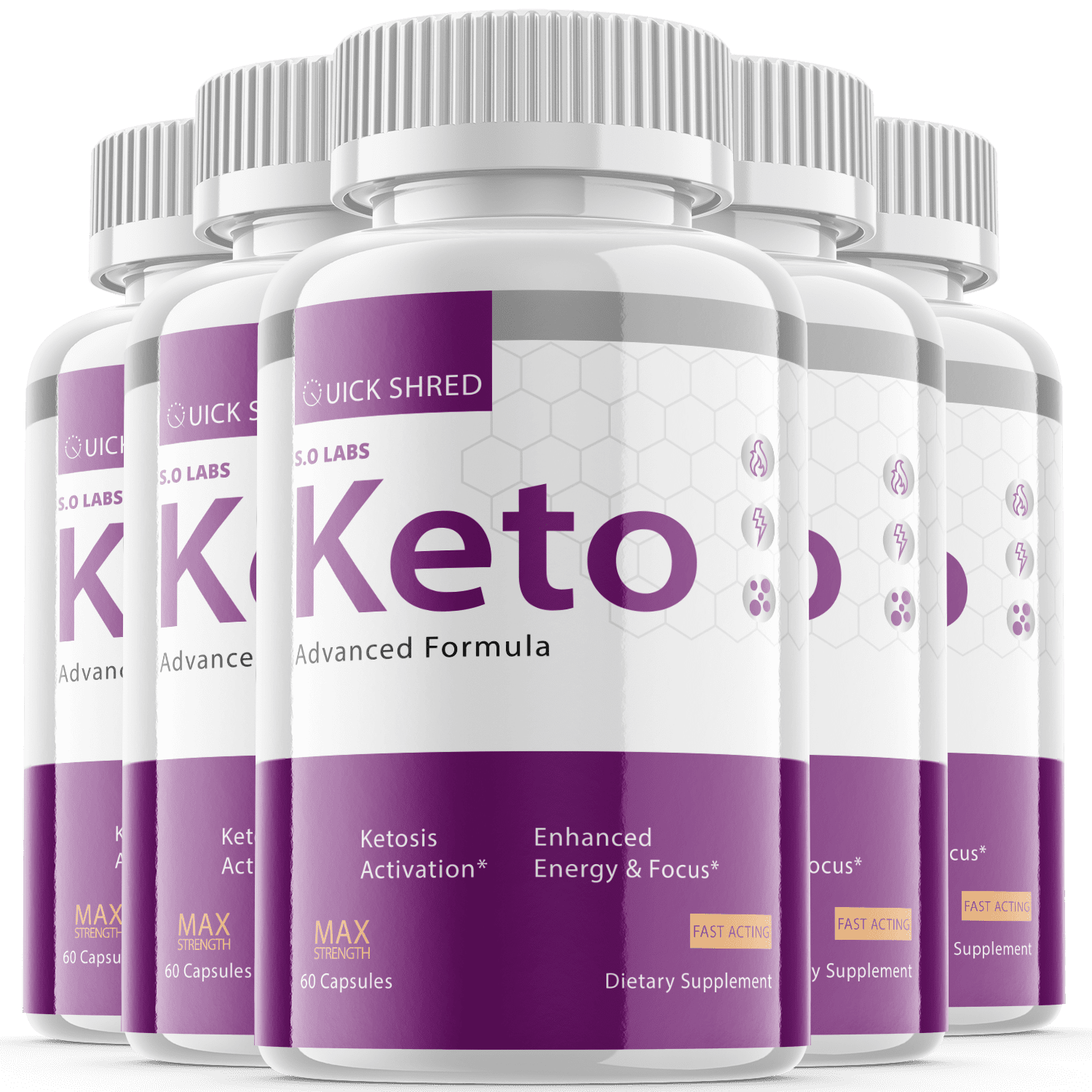(5 Pack) Quick Shred Keto Pills Keto Quick Shred Capsules Powder