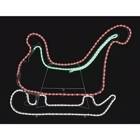 Roman 25" Red and Green LED Lighted Sleigh Silhouette Christmas Outdoor Decor